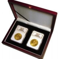 Coin Slab Box Wood Display for 2 Coins