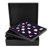Leather Case with 3 Trays for Pins & Medals